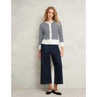 Pure Cotton Striped Pointelle Cardigan