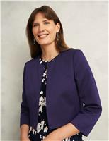 Collarless Cropped Jacket