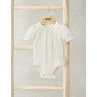 Mamas & Papas Cotton Rich Ribbed Frill Bodysuit (0 Mths-3 Yrs) Cream