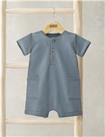Mamas & Papas Pure Cotton Shortie Romper (0-12 Mths) Blue