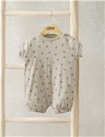 Mamas & Papas Pure Cotton Bear Print Romper (0-12 Mths) Brown