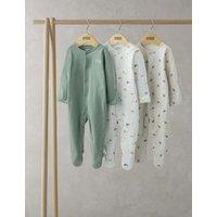 3pk Pure Cotton Sleepsuits (0-24 Mths)
