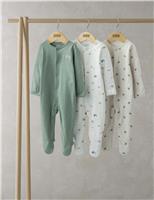Mamas & Papas 3 Pack Pure Cotton Sleepsuits (0-24 Mths) Multi