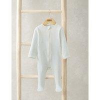 Cotton Rich Spot Zip Sleepsuit (0-9 Mths)
