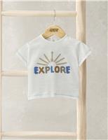 Mamas & Papas Pure Cotton Explore T-Shirt (0-3 Yrs) Multi