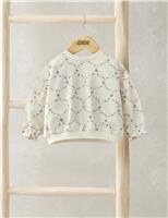 Pure Cotton Trellis Print Sweatshirt (0 Mths-3 Yrs)