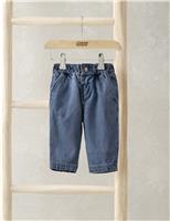 Pure Cotton Elasticated Waist Jeans (0-3 Yrs)