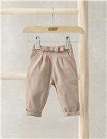 Mamas & Papas Pure Cotton Bow Trousers (0-3 Yrs) Pink