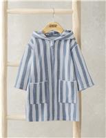 Towelling Striped Zip Hooded Poncho (3 Mths - 3 Yrs)