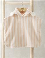 Mamas & Papas Pure Cotton Striped Petal Towelling Poncho Pink Mix