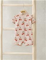 Mamas & Papas Cherry Print Frill Shoulder Rash Suit (0-3 Yrs) Pink Mix