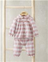 Pure Cotton Checked Pyjamas (3-36 Mths)