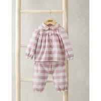 Mamas & Papas Pure Cotton Checked Pyjamas (3-36 Mths) Pink Mix