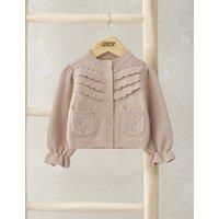 Mamas & Papas Pure Cotton Embroidered Cardigan (0 Mths-3 Yrs) Pink