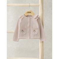 Pure Cotton Frill Detail Cardigan (0-12 Mths)