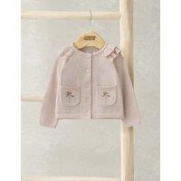 Mamas & Papas Pure Cotton Frill Detail Cardigan (0-12 Mths) Pink Mix