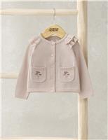 Pure Cotton Frill Detail Cardigan (0-12 Mths)