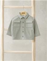 2pc Cotton Blend Shacket & T-Shirt Set (3-36 Mths)