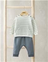 2pc Cotton Rich Striped Top & Bottom Outfit (0-12 Mths)
