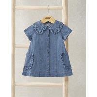 Mamas & Papas Denim Dress (0-3 Yrs) Blue
