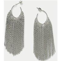 Fringe Drop Hoop Earrings