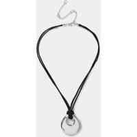 Irregular Pendant and Black Cord Necklace