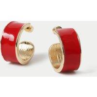 Red Patent Hoop Earrings