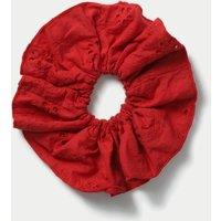 Red Broderie Scrunchie