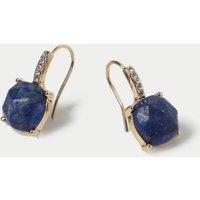 Blue Semi Precious Fish Hook Earrings