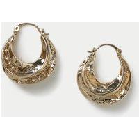 Hammered Ridged Hoops