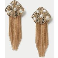 Shell Fringe Drop Earrings