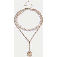 Per Una Gold Tone Charm Lariat Multirow Necklace