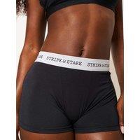 Stripe & Stare Logo Waistband Knicker Short Black