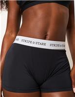 Stripe & Stare Logo Waistband Knicker Short Black