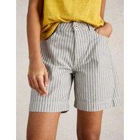 Cotton Rich Striped Denim Shorts