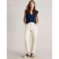 Mid Rise Tapered Cropped Jeans