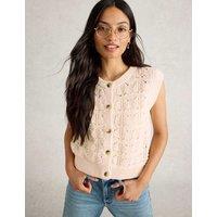 Pure Cotton Openstitch Button Through Tank Top