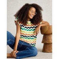 Pure Cotton Colour Block Crew Neck Jumper