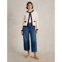 Pure Cotton Crew Neck Button Front Cardigan