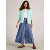 Pure Cotton Crew Neck Cardigan