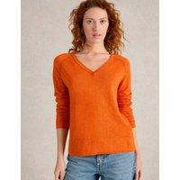 Linen Blend V-Neck Jumper