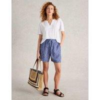Pure Linen Tweed Print Shorts