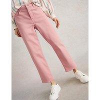 White Stuff Mid Rise Straight Leg Cropped Jeans Pink
