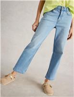 Mid Rise Straight Leg Cropped Jeans