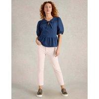 White Stuff Mid Rise Straight Leg Cropped Jeans Natural