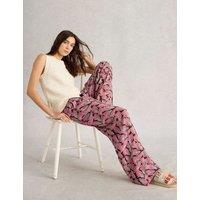 Printed Textured Wide Leg Trousers