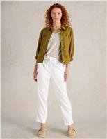 Linen Rich Relaxed Ankle Grazer Trousers