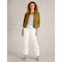 White Stuff Linen Rich Relaxed Ankle Grazer Trousers White