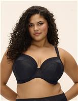 Elomi Nerina Mesh Lace Wired Plunge Bra (DD-JJ) Light Blue