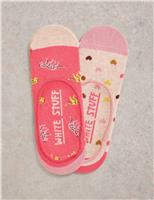 2pk Cotton Rich Leopard Footsies